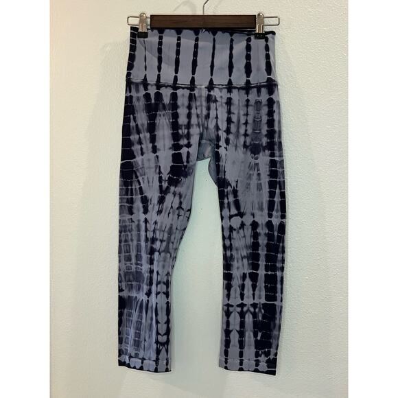 076 LULULEMON Wunder Under Crop HR 6 Shibori Magnet Grey Black Night - Picture 2 of 6